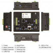 HE-X5-PLC cu HMI Touchscreen color 4.3 inch, 4 DI/4 DO/ 4 AI, Ethernet